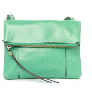 NWT Hobo Sparrow Fold Over Mint Leather Crossbody Bag